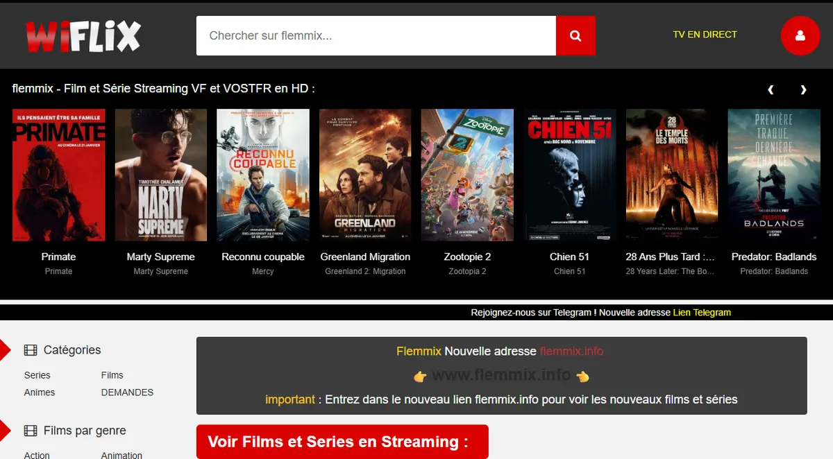 Nouvelle adresse Wiflix 2026